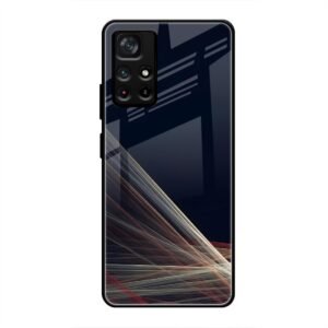 Waves Printed Glass Case for Poco M4 Pro