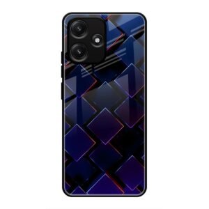 3D Square Glass Case for Poco M6 Pro