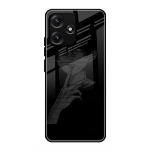 A boy Thinking Glass Case for Poco M6 Pro