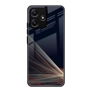 Waves Printed Glass Case for Poco M6 Pro