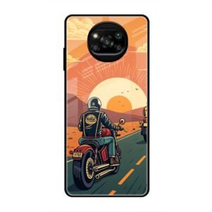 Wheels & Wanderlust Glass Case for Poco X3 Pro