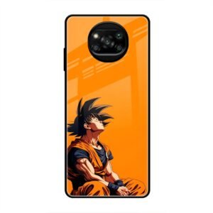 Contemplative Goku in Orange Glass Case for Poco X3 Pro