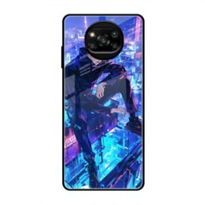 Cyberpunk Vigilante Glass Case for Poco X3 Pro