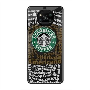 Starbucks Coffee Name Glass Case for Poco X3 Pro
