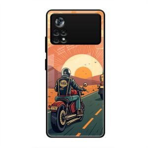 Wheels & Wanderlust Glass Case for Poco X4 Pro