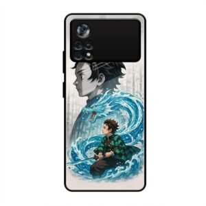 Water Dragon Warrior Glass Case for Poco X4 Pro