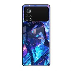 Cyberpunk Vigilante Glass Case for Poco X4 Pro