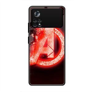 Avengers Logo Glass Case for Poco X4 Pro