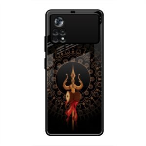 Beautiful art With Trishool Glass Case for Poco X4 Pro