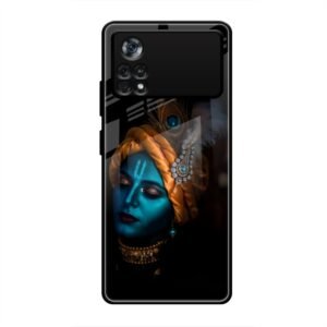 Lord Krishna Glass Case for Poco X4 Pro