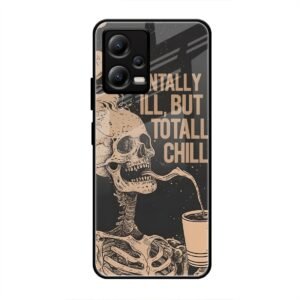 Skeleton Chill Glass Case for Poco X5