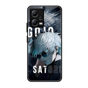 Gojo Satoru Anime Art Glass Case for Poco X5