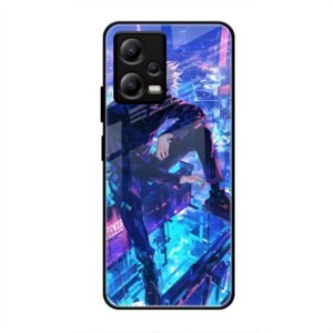 Cyberpunk Vigilante Glass Case for Poco X5