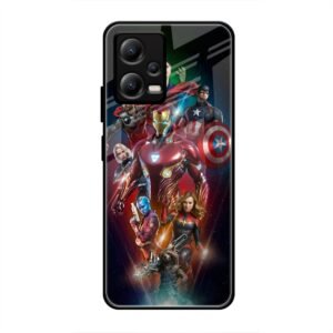 All avengers Glass Case for Poco X5