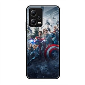 Avengers Glass Case for Poco X5