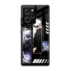 Gojo Satoru Character Montage Glass Case for Poco X5 Pro
