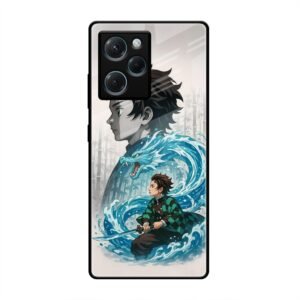 Water Dragon Warrior Glass Case for Poco X5 Pro