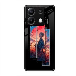 Samurai at Sunset Glass Case for Poco X6