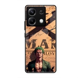 Pirate Hunter Zoro Wanted Poster Glass Case for Poco X6