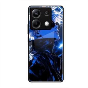 Neon Halo Warrior Glass Case for Poco X6
