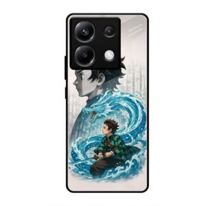Water Dragon Warrior Glass Case for Poco X6