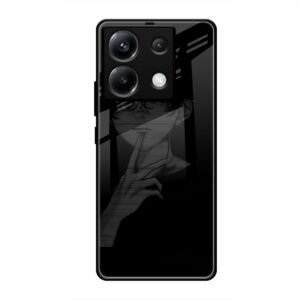 A boy Thinking Glass Case for Poco X6