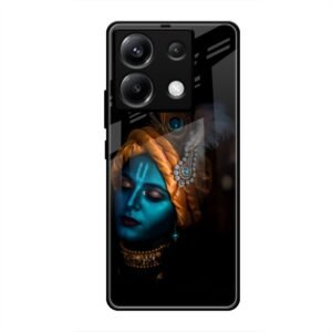Lord Krishna Glass Case for Poco X6