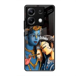 Radhe & Krishna Glass Case for Poco X6