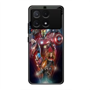 All avengers Glass Case for Poco X6 Pro