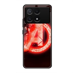 Avengers Logo Glass Case for Poco X6 Pro