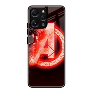 Avengers Logo Glass Case for Redmi 12 4G