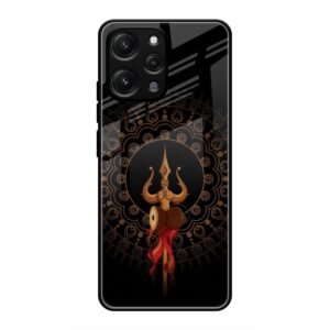 Beautiful art With Trishool Glass Case for Redmi 12 4G