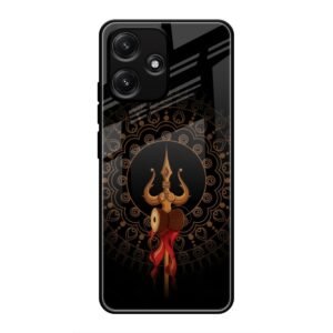 Beautiful art With Trishool Glass Case for Redmi 12 5G