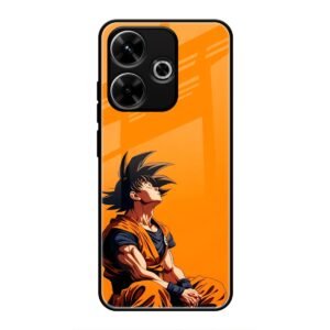 Contemplative Goku in Orange Glass Case for Redmi 13