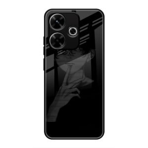 A boy Thinking Glass Case for Redmi 13