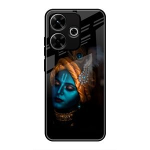 Lord Krishna Glass Case for Redmi 13