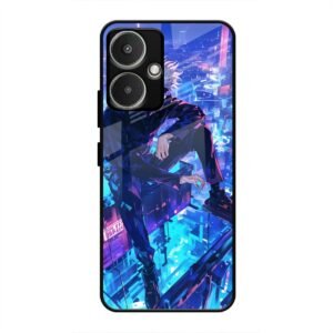 Cyberpunk Vigilante Glass Case for Redmi 13c 5G