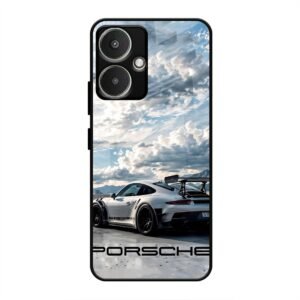 Porsche Under the Clouds Glass Case for Redmi 13c 5G