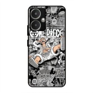 One Piece Manga Collage Glass Case for Redmi 13c 5G