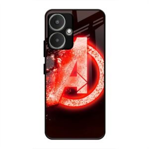 Avengers Logo Glass Case for Redmi 13c 5G