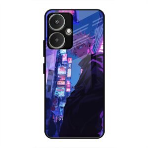 Neon City Streets Glass Case for Redmi 13c 5G