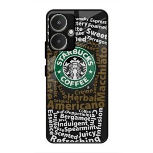 Starbucks Coffee Name Glass Case for Redmi 13c 5G