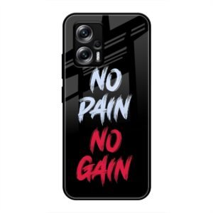 No Pain no Gain Glass Case for Redmi K50i