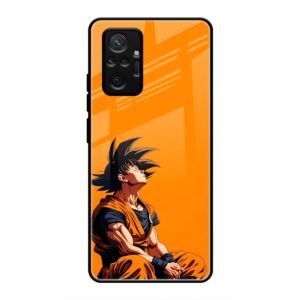 Contemplative Goku in Orange Glass Case for Redmi Note 10 Pro