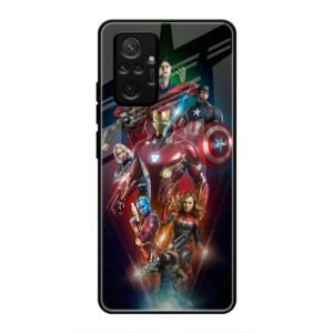 All avengers Glass Case for Redmi Note 10 Pro