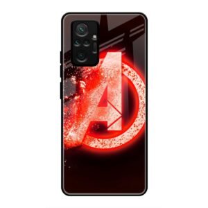 Avengers Logo Glass Case for Redmi Note 10 Pro