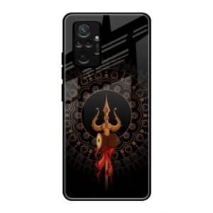 Beautiful art With Trishool Glass Case for Redmi Note 10 Pro