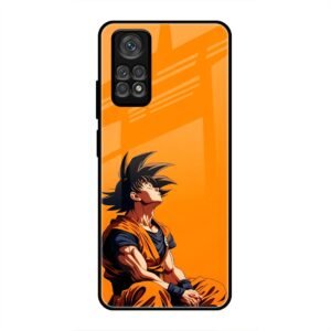 Contemplative Goku in Orange Glass Case for Redmi Note 11 Pro