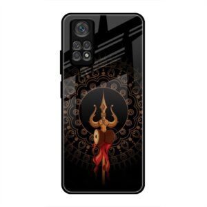 Beautiful art With Trishool Glass Case for Redmi Note 11 Pro