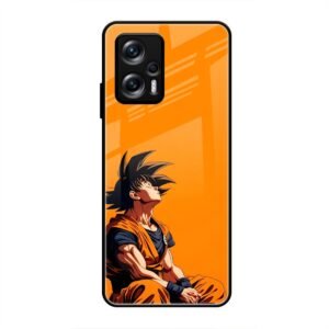Contemplative Goku in Orange Glass Case for Redmi Note 11t